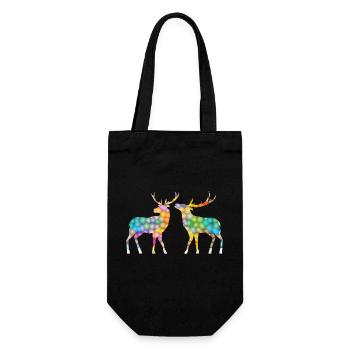 Hirsch - Geschenkbeutel für Flaschen - Schwarz - Vorne