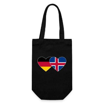 Deutschland Island Flagge Herz - Geschenkbeutel für Flaschen - Schwarz - Vorne