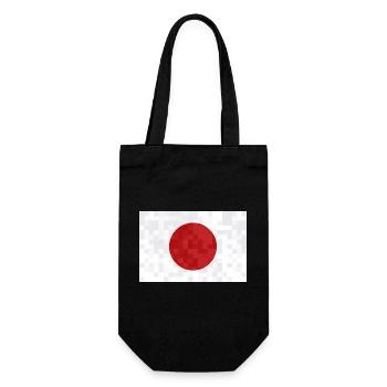 Japan Flagge Used Look Nihon Japanische Fahne - Geschenkbeutel für Flaschen - Schwarz - Vorne