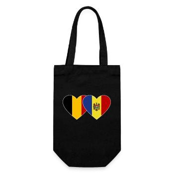 Belgien Moldau Flagge Herz - Geschenkbeutel für Flaschen - Schwarz - Vorne