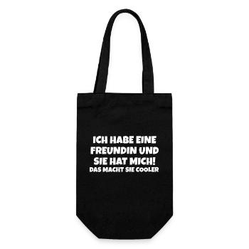 Ich habe eine Freundin Spruch Vergeben Vatertag - Geschenkbeutel für Flaschen - Schwarz - Vorne