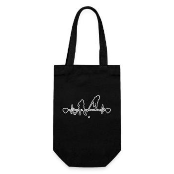 Hockey Geschenk Unihockey Hockeyspieler Feldhockey - Geschenkbeutel für Flaschen - Schwarz - Vorne
