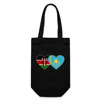 Kenya KazakhstanFlag Heart - Sac à bouteille - noir - Devant