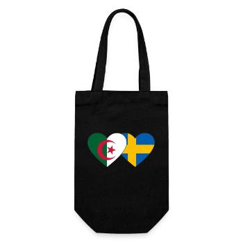 Algérie Suède Drapeau Coeur - Sac à bouteille - noir - Devant