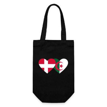 Denmark Algeria Flag Heart - Gift Bag for Bottles - black - Front