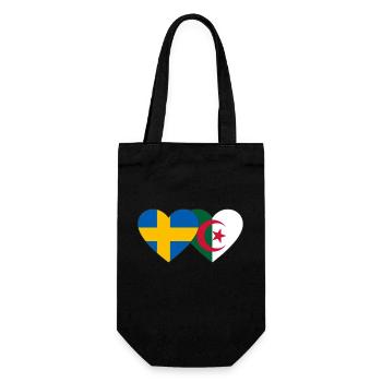 Sweden Algeria Flag Heart - Gift Bag for Bottles - black - Front