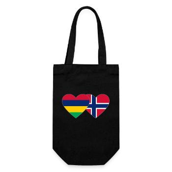 Mauritius Norwegen Flagge Herz - Geschenkbeutel für Flaschen - Schwarz - Vorne