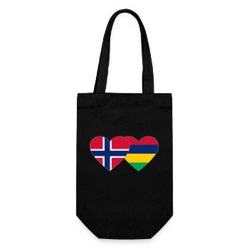 Norway Mauritius Flag Heart - Gift Bag for Bottles - black - Front