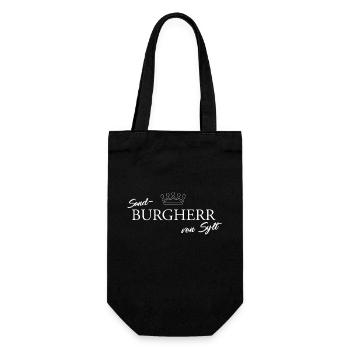 Sand-Burgherr von Sylt - Geschenkbeutel für Flaschen - Schwarz - Vorne