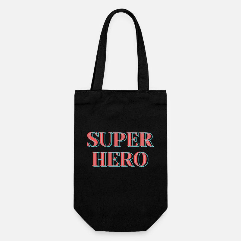 Super Hero - Gift Bag for Bottles - black