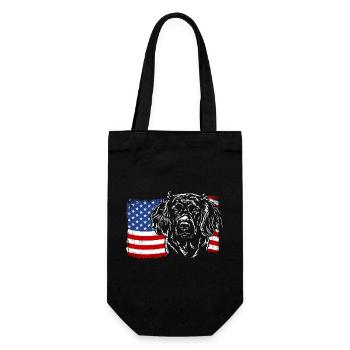 Deutscher Wachtelhund Amerika Fahne Hunde Wilsigns - Geschenkbeutel für Flaschen - Schwarz - Vorne