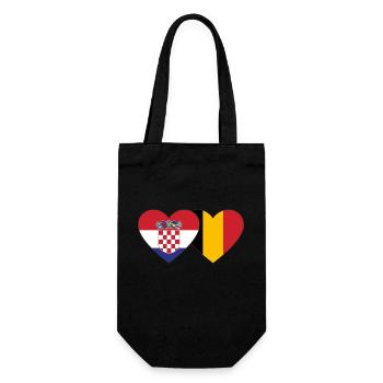 Croatia Belgium Flag Heart - Gift Bag for Bottles - black - Front