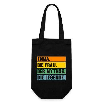 Vorname Emma - Geschenkbeutel für Flaschen - Schwarz - Vorne
