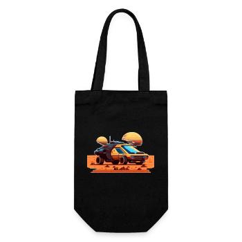 Une voiture futuriste sur une planète extraterrestre - Sac à bouteille - noir - Devant