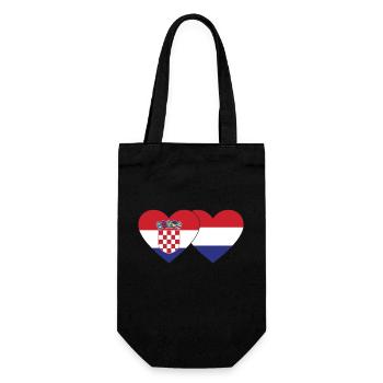Croatia Holland Flag Heart - Gift Bag for Bottles - black - Front