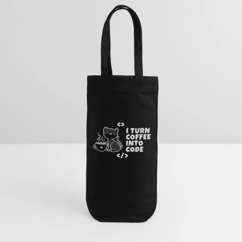 I turn coffee into code Programmierer Entwickler Geschenkbeutel für Flaschen