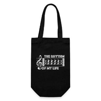 The rhythm of my life - Musik Pause Musiker Shirt - Geschenkbeutel für Flaschen - Schwarz - Vorne
