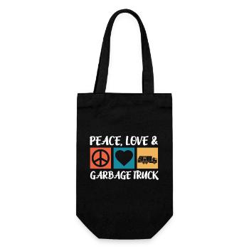 Müllauto Müllwagen Recycling Garbage Fahrzeuge - Geschenkbeutel für Flaschen - Schwarz - Vorne