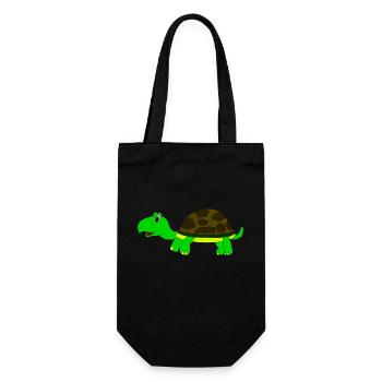 schildkröte - Geschenkbeutel für Flaschen - Schwarz - Vorne