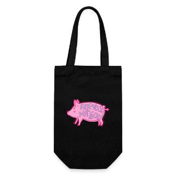Porc sucré Dire Amis pas nourriture Végétalien - Sac à bouteille - noir - Devant