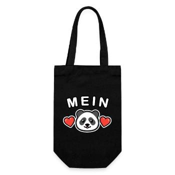 Mein Panda ❤️ - Geschenkbeutel für Flaschen - Schwarz - Vorne