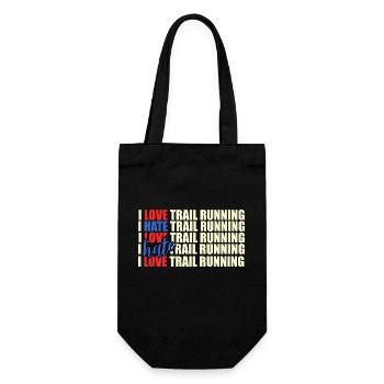Trail Runner Running Joggen Jogger I Geschenk - Geschenkbeutel für Flaschen - Schwarz - Vorne