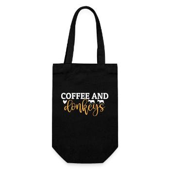Coffee and Donkeys - Geschenkbeutel für Flaschen - Schwarz - Vorne