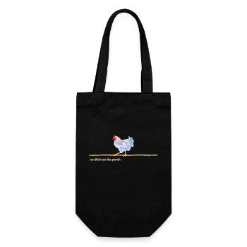 Sei kein Huhn auf der Stange! - Geschenkbeutel für Flaschen - Schwarz - Vorne