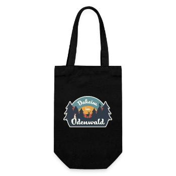 Daheim im Odenwald - Retro T-Shirt - Geschenkbeutel für Flaschen - Schwarz - Vorne