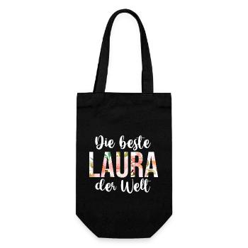 Laura - Geschenkbeutel für Flaschen - Schwarz - Vorne