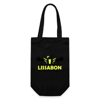 lissabon - Geschenkbeutel für Flaschen - Schwarz - Vorne