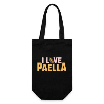 Spanish Cuisine Paella Rice Dish Travel Quote - Gift Bag for Bottles - black - Front