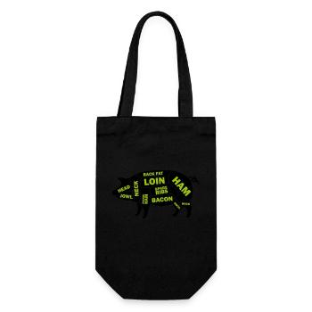 Pig - Gift Bag for Bottles - black - Front