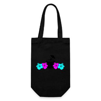 hibiskus kokus - Geschenkbeutel für Flaschen - Schwarz - Vorne