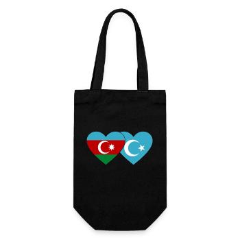 Azerbaïdjan Ouïghours Turkestan oriental Drapeau Cœur - Sac à bouteille - noir - Devant