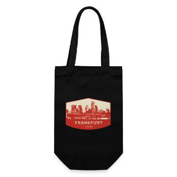 Frankfurt Skyline Rot Badge - Geschenkbeutel für Flaschen - Schwarz - Vorne