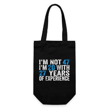 47 Years Old Birthday Funny Birthday Idea Humor 47 - Gift Bag for Bottles - black - Front