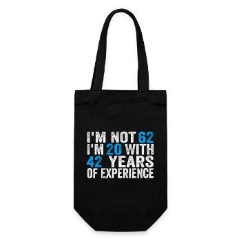 62 Years Old Birthday Funny Birthday Idea Humor 62 - Gift Bag for Bottles - black - Front