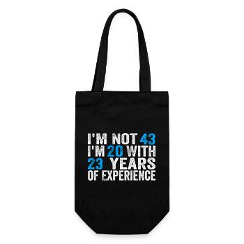 43 Years Old Birthday Funny Birthday Idea Humor 43 - Gift Bag for Bottles - black - Front