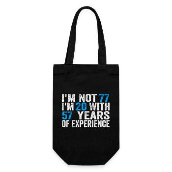 77 Years Old Birthday Funny Birthday Idea Humor 77 - Gift Bag for Bottles - black - Front