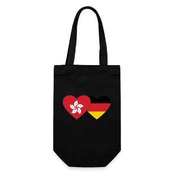 Hong Kong Allemagne Flag Heart - Sac à bouteille - noir - Devant