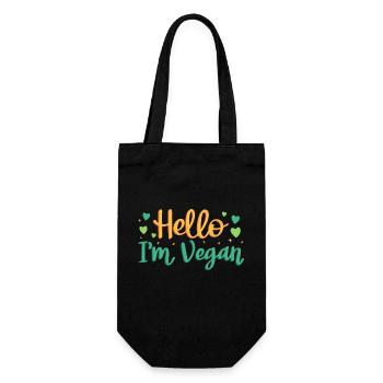 Salut, je suis vegan - Sac à bouteille - noir - Devant