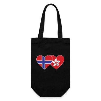 Norway Hong Kong Flag Heart - Gift Bag for Bottles - black - Front