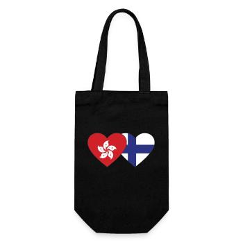 Hong Kong Finlande Flag Heart - Sac à bouteille - noir - Devant
