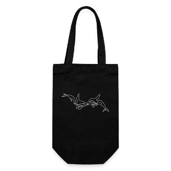 Kissing dolphins - Gift Bag for Bottles - black - Front