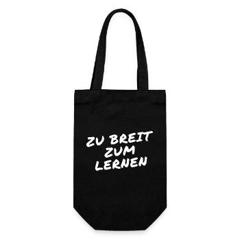 Zu breit zum lernen - Geschenkbeutel für Flaschen - Schwarz - Vorne