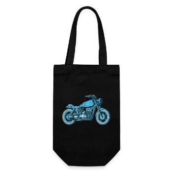 The motorcycle in 8 bit for geeks and gamers - Gift Bag for Bottles - black - Front