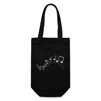 Musiknoten T-Shirt - Geschenkbeutel für Flaschen - Schwarz - Vorne