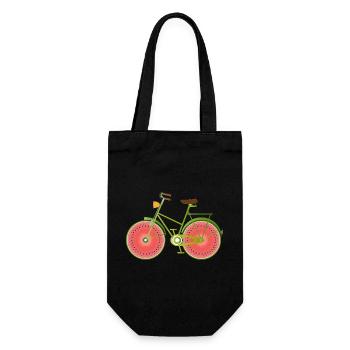 Vélo vert drôle avec des roues de pastèque - Sac à bouteille - noir - Devant
