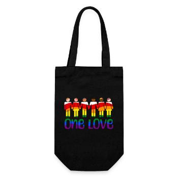 One love rainbow pride outfit - Gift Bag for Bottles - black - Front